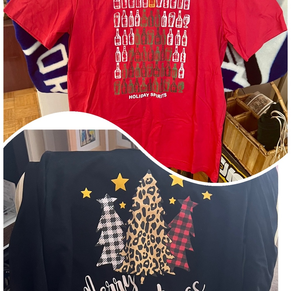 George Red Holiday Spirits Women's Tee & Black Hooded Festive Tee